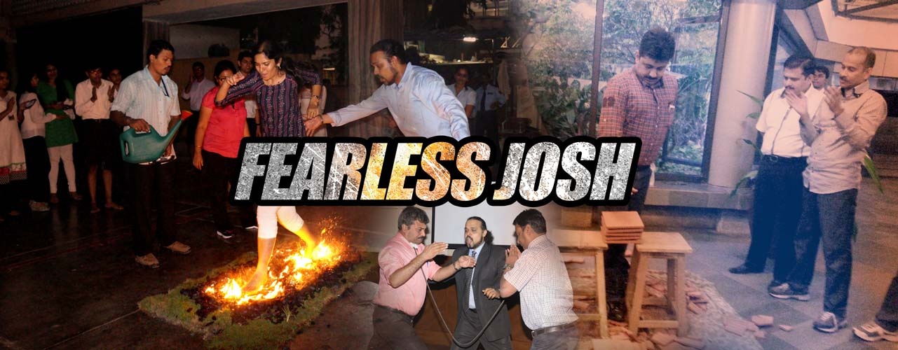 book hire Fearless Josh - Fire Walk + Judo Bricks + Rod Bending 