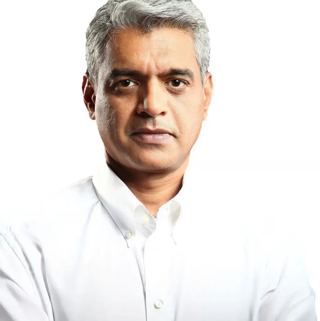 Capt. Raghu Raman, leadership speaker and former Indian Armed Forces officer, looking directly at the camera