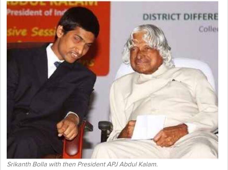 Srikanth Bolla with APJ Abdul Kalam
