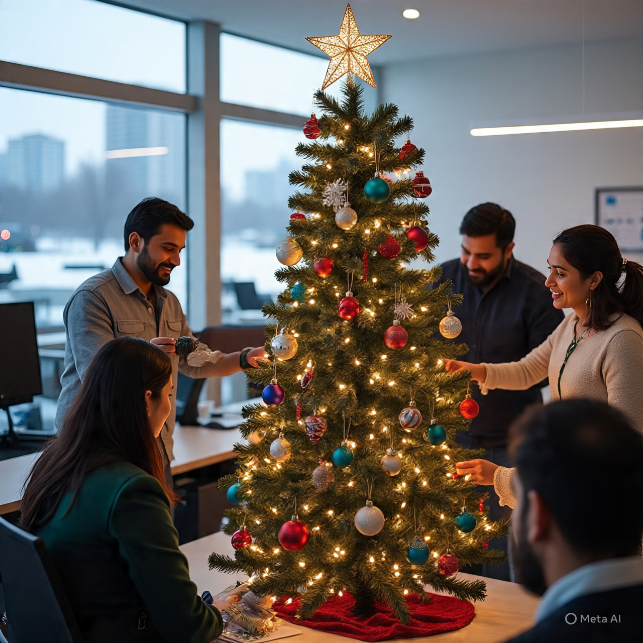 Christmas Tree Decoration Competition in Office