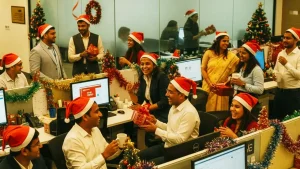 Corporate Christmas Party Ideas to Boost Team Spirit and Employee Engagement Corporate Christmas Celebration in Office