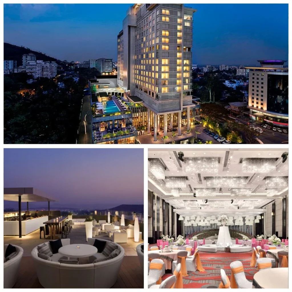 Luxury corporate event venues in Pune for team building by engage4more featuring JW Marriott ballroom and rooftop views