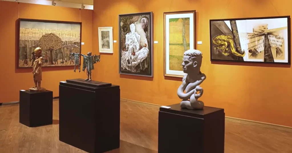 Art exhibition at Lalit Kala Akademi Delhi, a venue used for corporate team building to spark innovation and creative storytelling.