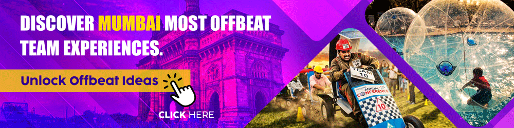 Corporate teams in Mumbai participating in offbeat activities like zorb football and soapbox racing with Gateway of India background