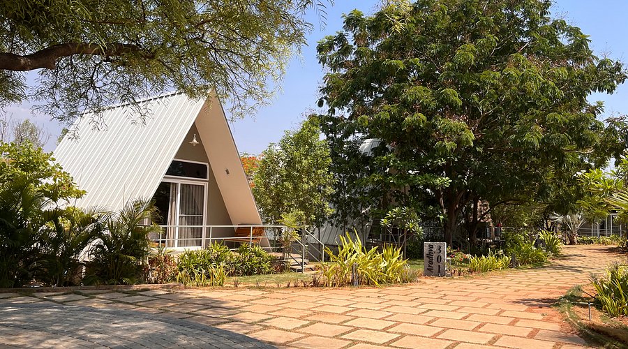 Modern A-frame cabin at Trance Veechika Resort Ananthagiri Hills Vikarabad