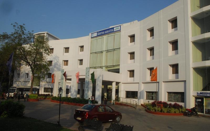 Modern exterior and entrance of Haritha Hotel Kakatiya in Warangal